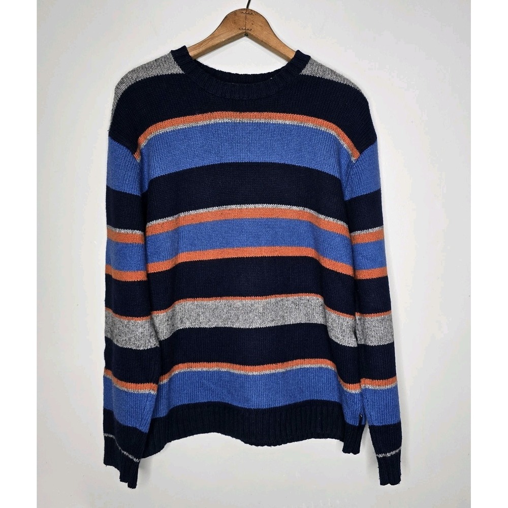 Vintage American Eagle Y2K Sweater Men L Cotton Wool Striped Pullover Preppy